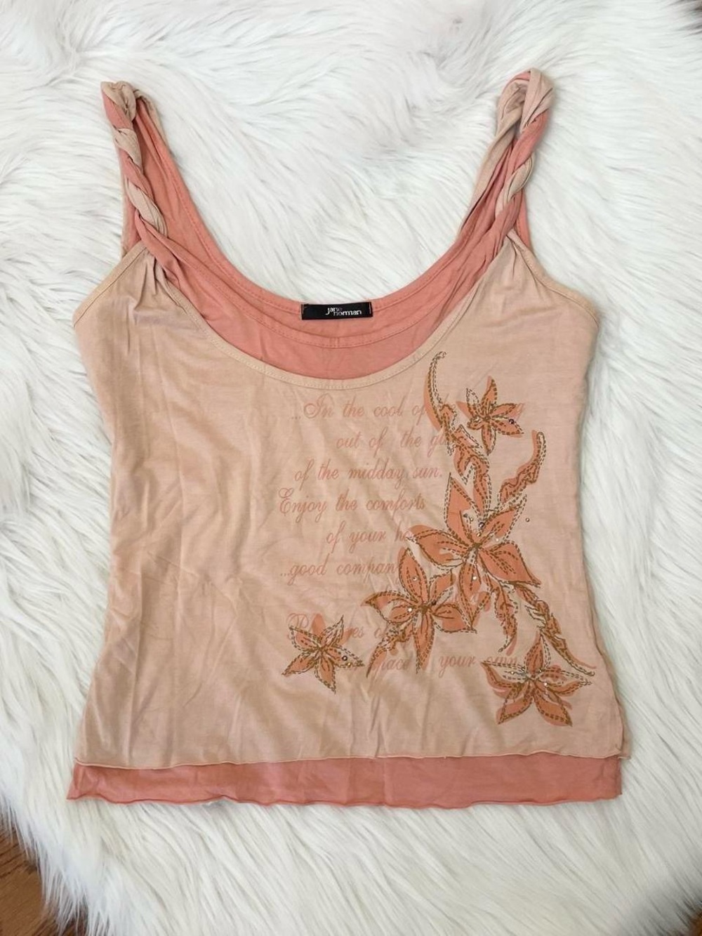 Vintage Y2K light coral layered cami top by Jane Norman